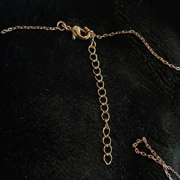 Rose gold, created pink sapphire with CZ accents fashion necklace 17” - Picture 8 of 11